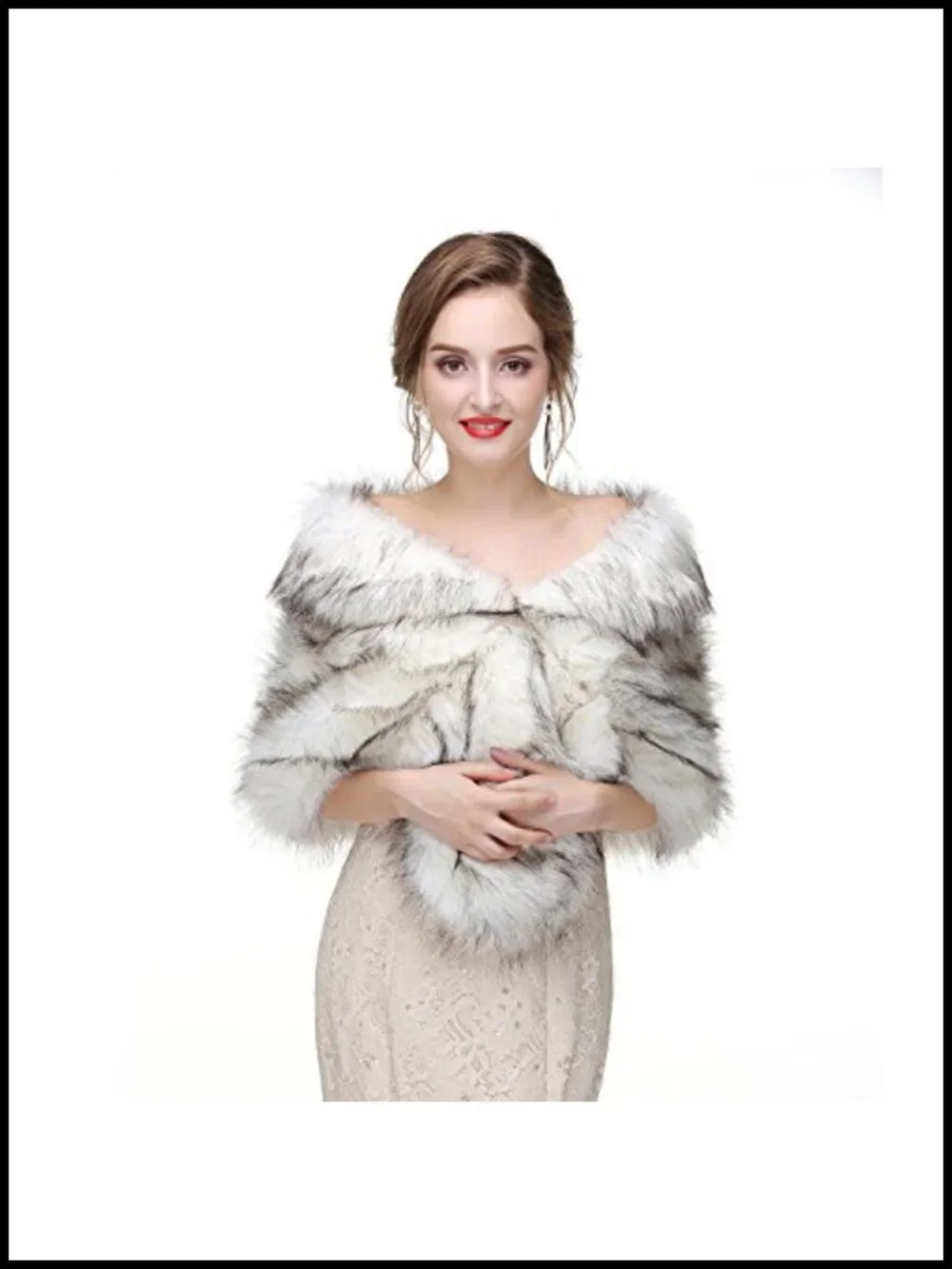 Faux Fur Shawl Wrap Cape Bridal Wedding Party Formal Warm